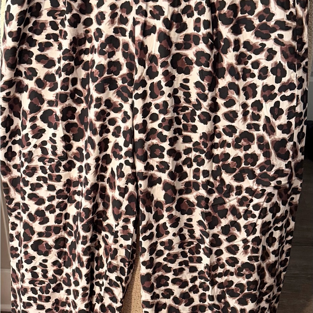torrid Leopard Print Satin Pants in Beige, Brown & Black